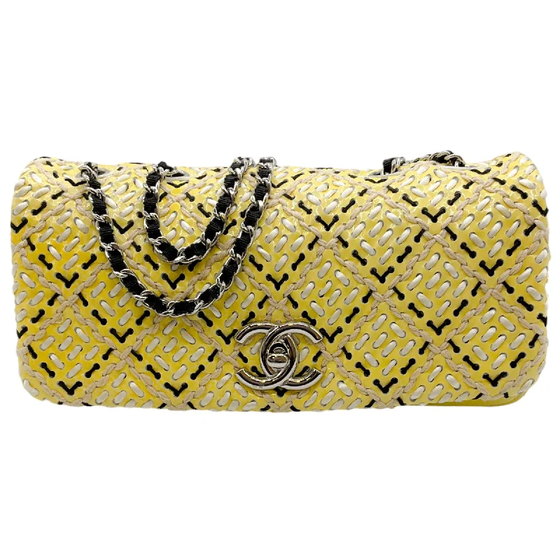 Limited Time Flash Sale Chanel Yellow / Black Embroidered Flap Bag Best Handbag Sale Of The Season Limited Time Flash Sale Chanel Yellow / Black Embroidered Flap Bag Best Handbag Sale Of The Season