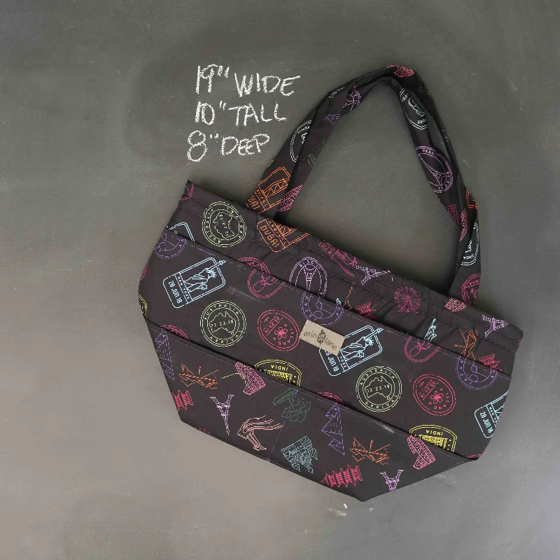 Bag Deals Barrel Tote Bag in Wanderlust Trendy Purses, Limited Offer