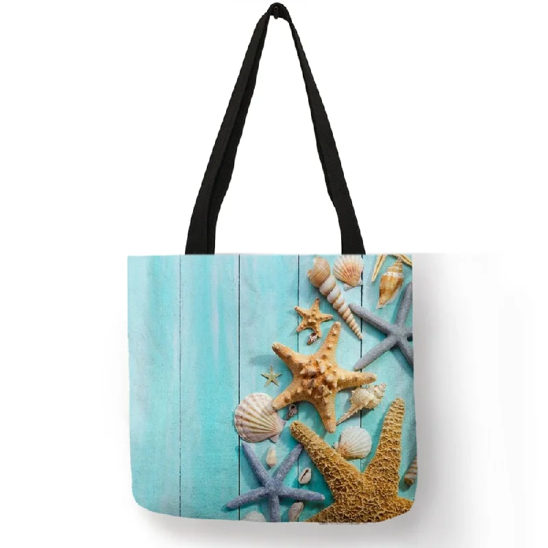 Season Sale Ladies  Shoulder Bag Blue Ocean Print Statement Bags, Shop Today