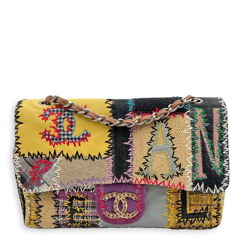 Seasonal Sale Seasonal Patchwork (SF) Jumbo Multi-colour Shoulder Bag in Lambskin, denim, fabric, judthread, patent, velvet, suede, tweed, Silver hardware Stylish Bags, Unbeatable Prices Seasonal Sale Seasonal Patchwork (SF) Jumbo Multi-colour Shoulder Bag in Lambskin, denim, fabric, judthread, patent, velvet, suede, tweed, Silver hardware Stylish Bags, Unbeatable Prices