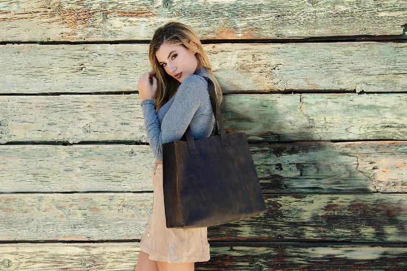 Holiday Glam Kiko Leather - Raw Edge Tote Bag Statement Bags, Shop Today