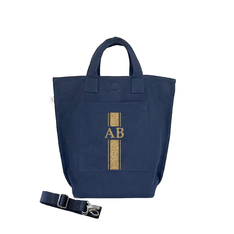 Budget Friendly NEW! Monogram Stripe Soho Crossbody Bag - Navy Designer Bags At Lower Prices