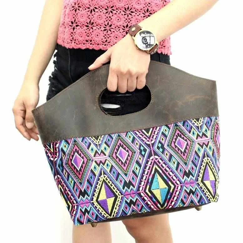 Evening Elegance Geometric Handle Embroidered Leather Bag - Thailand Trendy Backpacks With Big Discounts Evening Elegance Geometric Handle Embroidered Leather Bag - Thailand Trendy Backpacks With Big Discounts