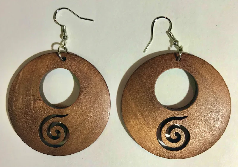 Latest Trends Wooden Carved Circular Earrings Best Bag Sale Of The Season