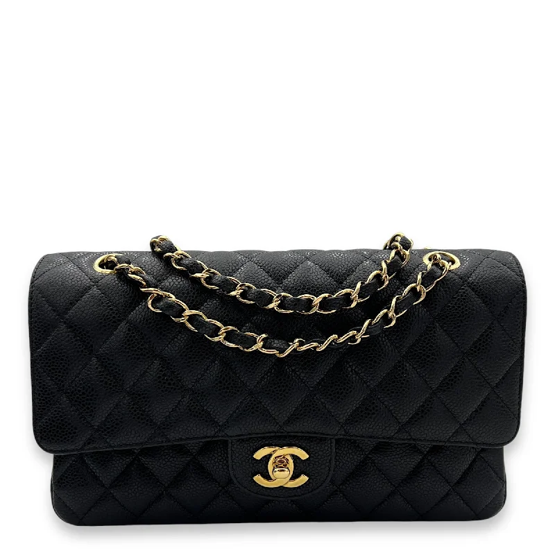 Lightweight And Functional Bags For Travel And Work Classic Double Flap Mediun Shoulder bag in Caviar leather, Gold Hardware Fashion-Forward Bags, Now On Sale Lightweight And Functional Bags For Travel And Work Classic Double Flap Mediun Shoulder bag in Caviar leather, Gold Hardware Fashion-Forward Bags, Now On Sale