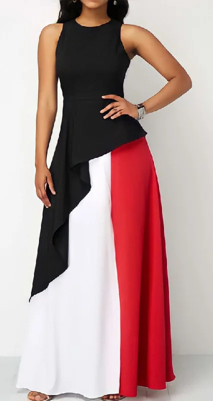 Unbeatable Prices Color Blocked Maxi Dress (Black-Red-White) The Best Handbag Deals Are Available Now Unbeatable Prices Color Blocked Maxi Dress (Black-Red-White) The Best Handbag Deals Are Available Now