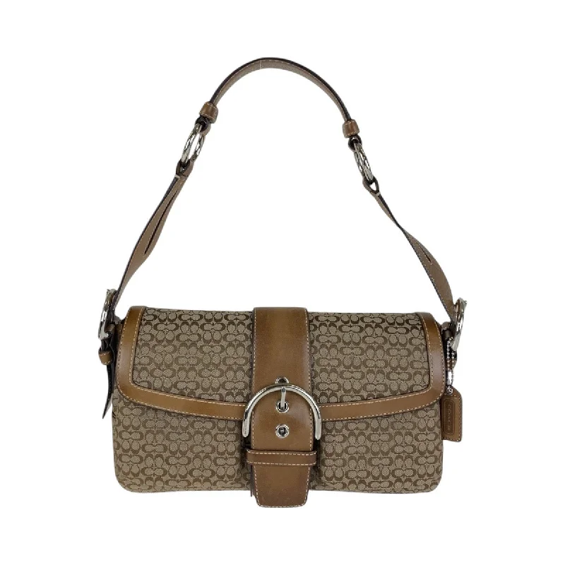 Fashion Forward Coach Signature Canvas Leather Shoulder Bag Elegant Bags With Limited Stock Available Fashion Forward Coach Signature Canvas Leather Shoulder Bag Elegant Bags With Limited Stock Available