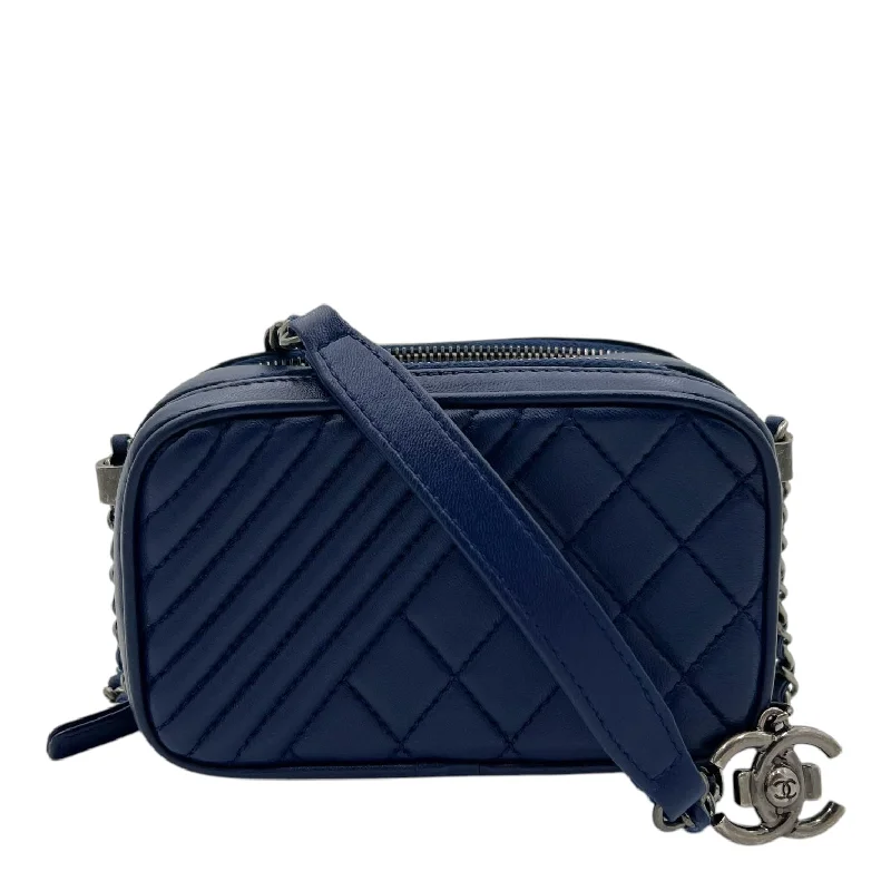 Contemporary Casual Deals Coco Boy Camera Shoulder Bag Blue in Calfskin, Ruthenium hardware Stylish Totes With Special Discounts Contemporary Casual Deals Coco Boy Camera Shoulder Bag Blue in Calfskin, Ruthenium hardware Stylish Totes With Special Discounts
