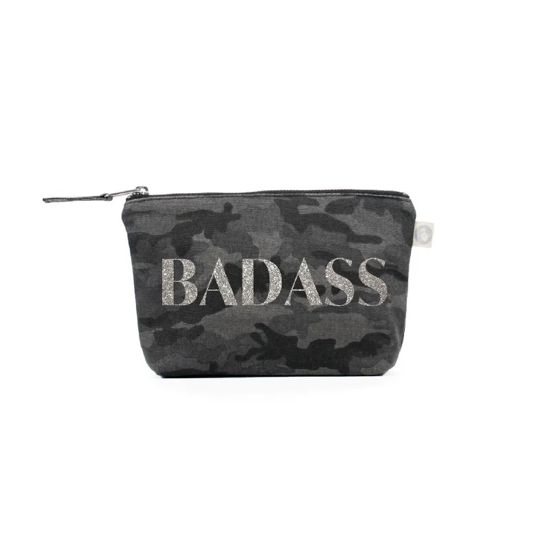 Evening Events BADASS Makeup Bag- Silver Glitter on Black Camo Statement Bags, Shop Today Evening Events BADASS Makeup Bag- Silver Glitter on Black Camo Statement Bags, Shop Today