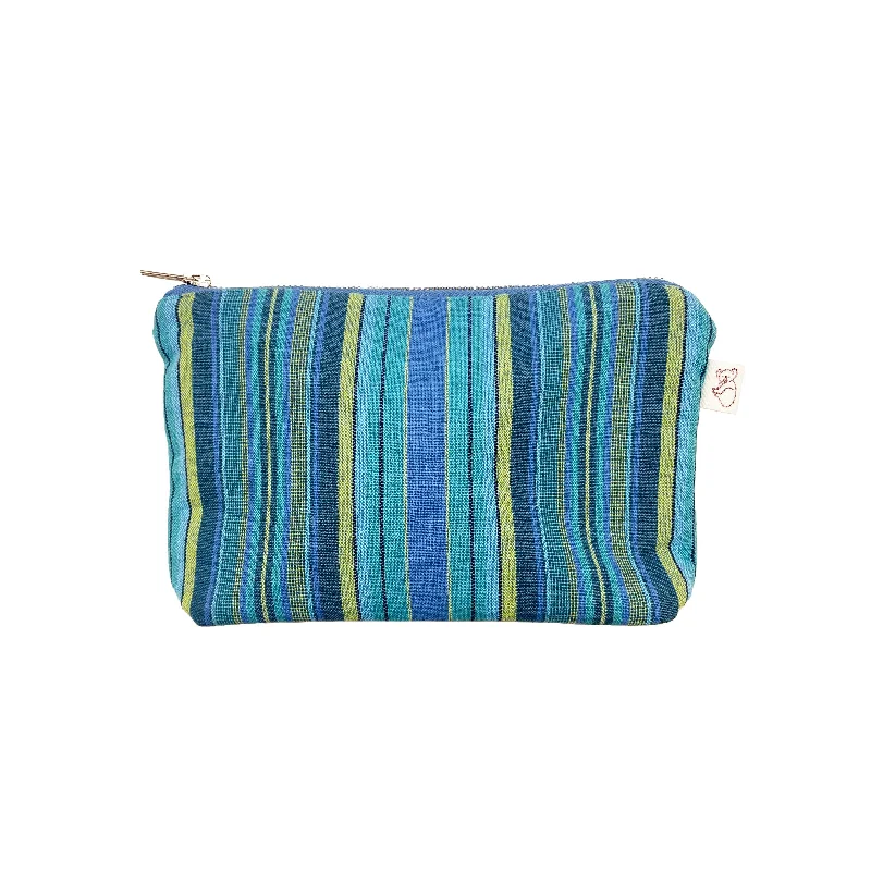 Style Revolution Makeup Bag Basics - Happy Blue Stripe Timeless Bags, Flash Sale