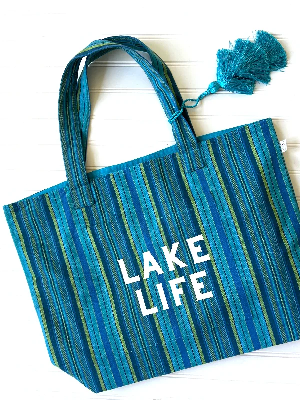 Modern And Limited-Time Offer Bags Blue Happy Stripe Everything Bag - White Matte LAKE LIFE - ONLY $44 WITH CODE: SUNNY Stylish Totes With Special Discounts Modern And Limited-Time Offer Bags Blue Happy Stripe Everything Bag - White Matte LAKE LIFE - ONLY $44 WITH CODE: SUNNY Stylish Totes With Special Discounts