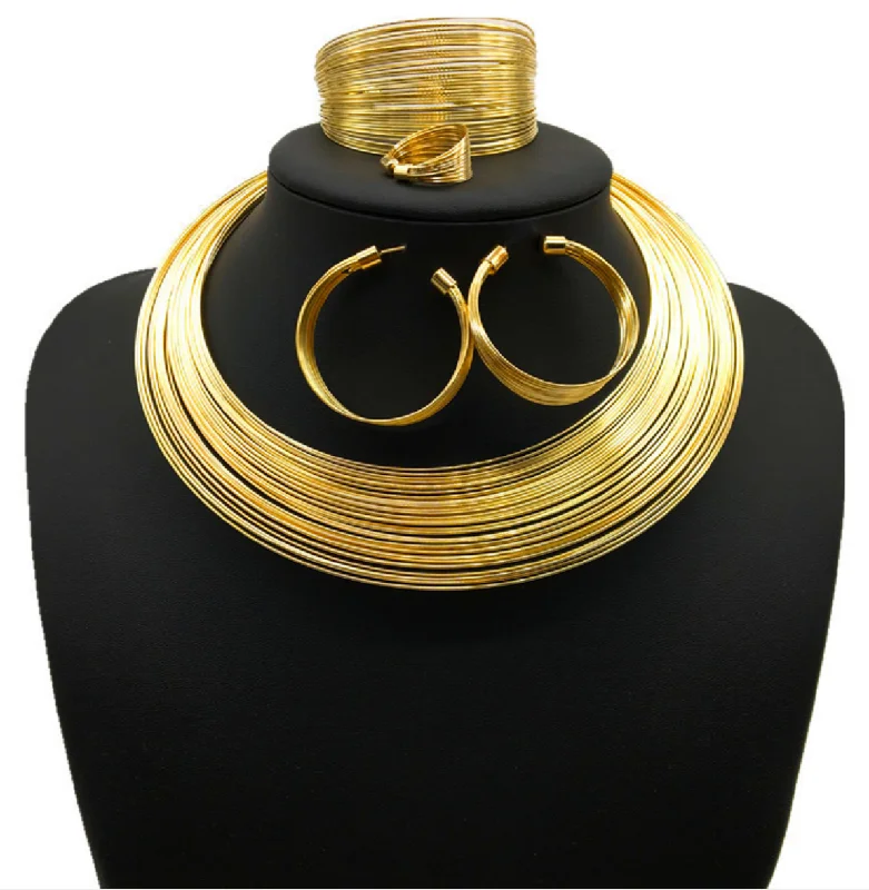 Limited Stock, Big Discounts Egyptian Banded Necklace Set - Gold Affordable Elegance With High-Quality Bags Limited Stock, Big Discounts Egyptian Banded Necklace Set - Gold Affordable Elegance With High-Quality Bags