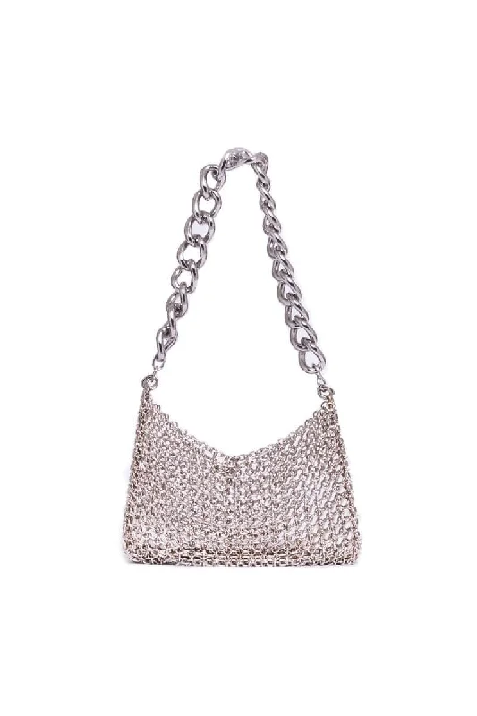 Chic Style Discounts AMATA SILVER CHAIN SHOULDER BAG Trendy Backpacks With Big Discounts Chic Style Discounts AMATA SILVER CHAIN SHOULDER BAG Trendy Backpacks With Big Discounts