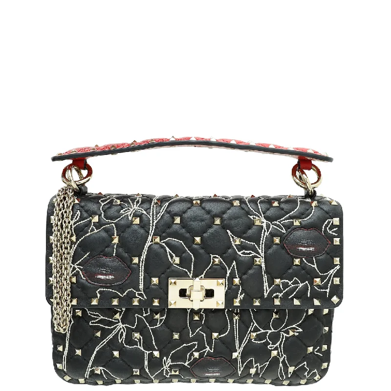Evening Events Valentino Black X Undercover Spike Rockstuds Embroidered Small Shoulder Bag Chic Shoulder Bags At Promotional Rates Evening Events Valentino Black X Undercover Spike Rockstuds Embroidered Small Shoulder Bag Chic Shoulder Bags At Promotional Rates