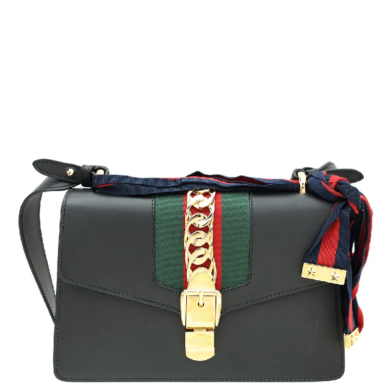 Hurry Before It's Gone Gucci Black Sylvie Small Shoulder Bag Fashionable Handbags At Must-Have Prices Hurry Before It's Gone Gucci Black Sylvie Small Shoulder Bag Fashionable Handbags At Must-Have Prices