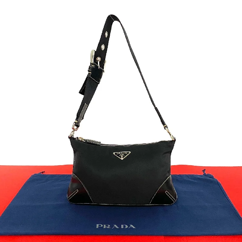 Eco-Friendly Bags With Discounts Prada Nylon Leather Shoulder Bag Black Elegant Totes At Limited-Time Prices Eco-Friendly Bags With Discounts Prada Nylon Leather Shoulder Bag Black Elegant Totes At Limited-Time Prices