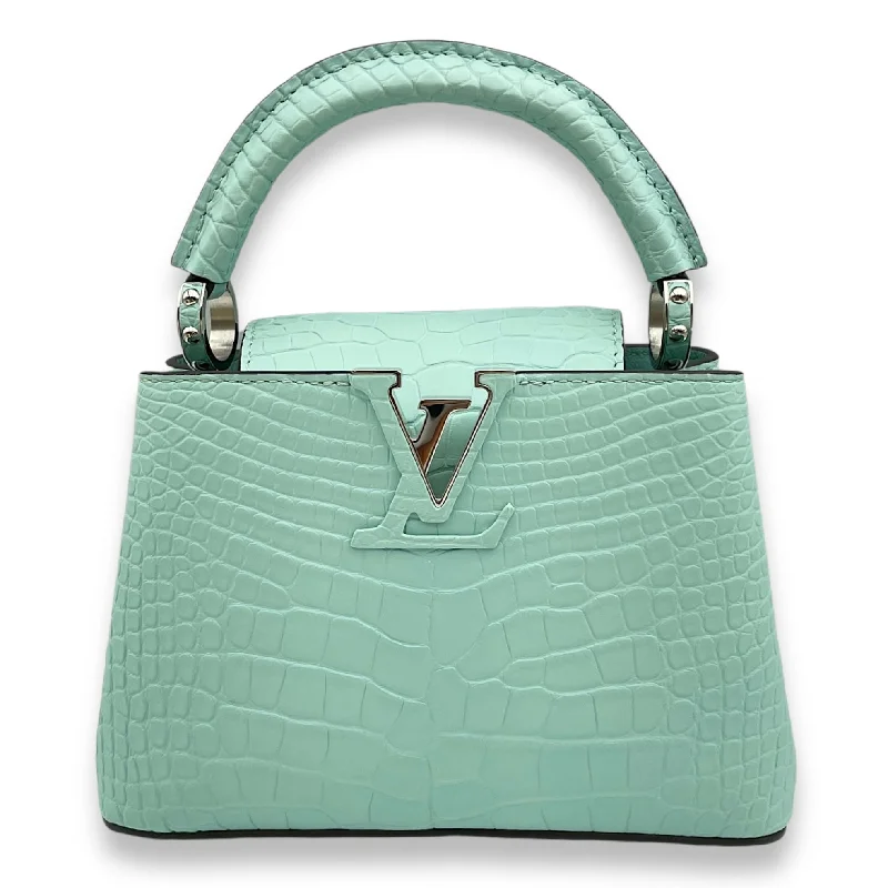 Popular Collection Rose Des Vents Brown Shoulder Bag in Shiny Alligator, Gold hardware Elegant Bags, Limited Stock