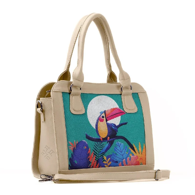 Exclusive Sale Beige Travel Hobo Bag Tropical Bird Trendy Totes, Shop & Save