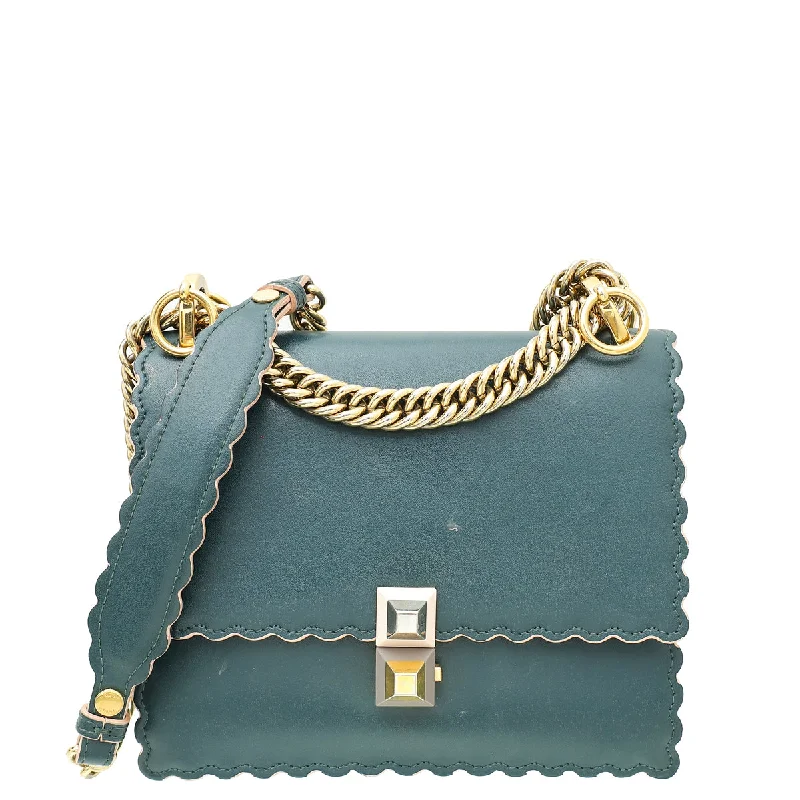 Luxe Style Discounts Fendi Bluegreen Kan I Small Bag Statement Bags With Exclusive Savings