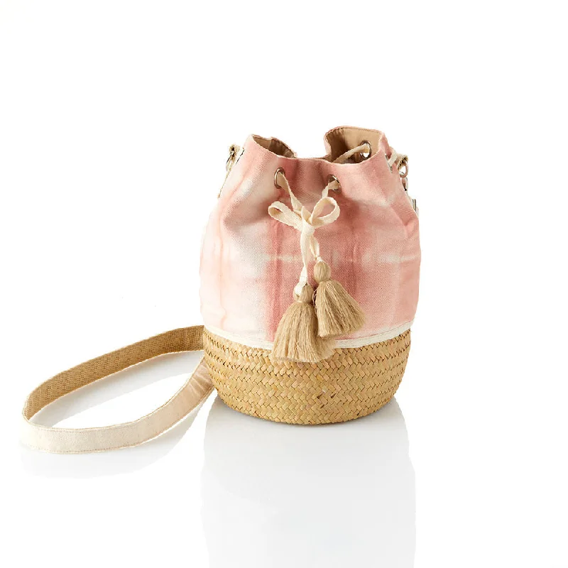Chic Style Discounts Peach Colored Shibori and Seagrass Bucket Bag Grab Stylish Bags Before They Sell Out Chic Style Discounts Peach Colored Shibori and Seagrass Bucket Bag Grab Stylish Bags Before They Sell Out
