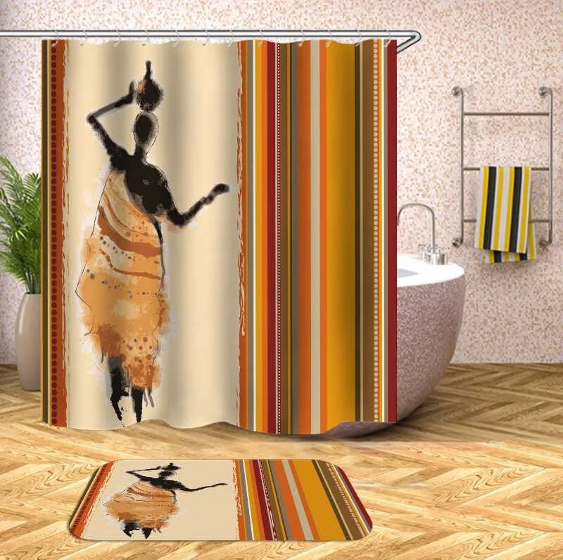 Tsa-Approved Bags For Hassle-Free Airport Security African Water Jug Carrier Shower Curtain and Mat Set Limited-Time Handbag Sale