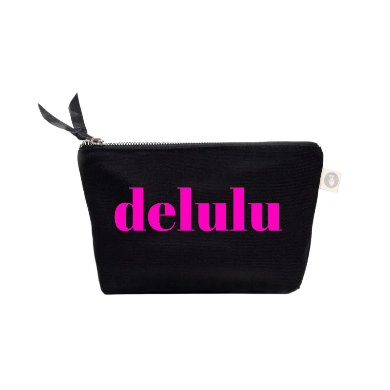 Save Big delulu Makeup Bag in Black NEW! Must-Have Bags, Big Discounts