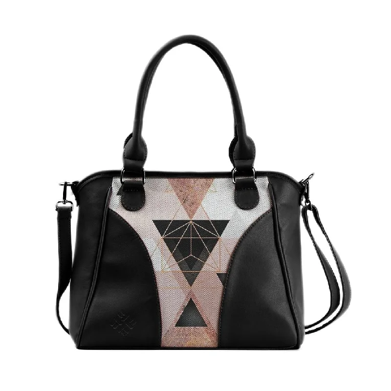 Edgy Fashion Deals Black Ladies Handbag Triangles Handbag Deals You'll Love