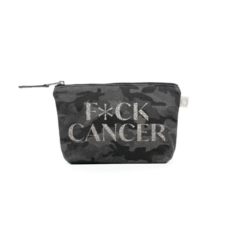 Discounted Designer Bags For Clearance Sale F*CK CANCER Makeup Bag- Silver Glitter on Black Camo Must-Have Bags, Big Discounts Discounted Designer Bags For Clearance Sale F*CK CANCER Makeup Bag- Silver Glitter on Black Camo Must-Have Bags, Big Discounts