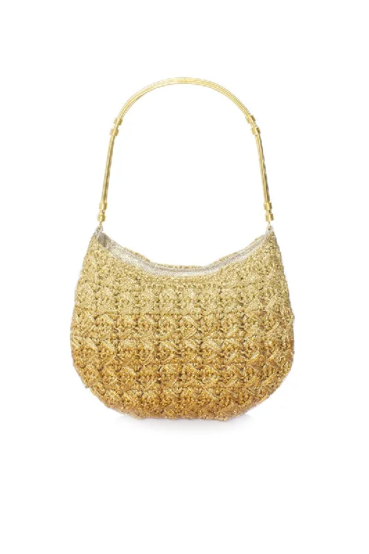 Spacious Bags With Holiday Promotions ECLIPSE GOLD CROCHET BESTIE SHOULDER BAG Luxury Handbags, Budget-Friendly Spacious Bags With Holiday Promotions ECLIPSE GOLD CROCHET BESTIE SHOULDER BAG Luxury Handbags, Budget-Friendly