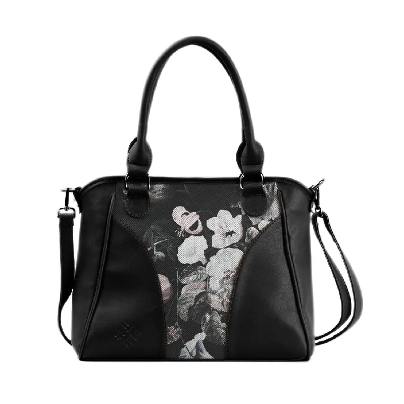 On-Trend Fashion Offers Black Ladies Handbag Roses Everyday Elegance At Special Prices On-Trend Fashion Offers Black Ladies Handbag Roses Everyday Elegance At Special Prices