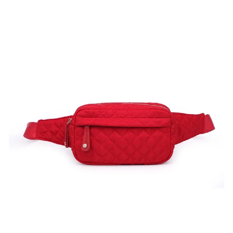 Teo Quilted Nylon Fanny Pack Belt Bag- Red Shop Stylish Bags At Unbeatable Prices