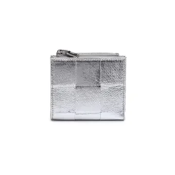 Amelie Woven Card Holder- Silver Flash Sale On Designer Bags