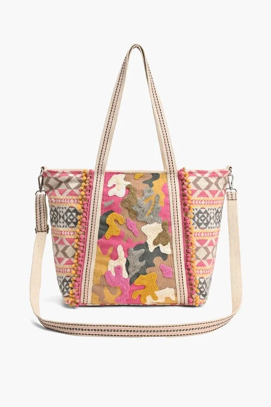 Away For The Day Pink Camo Tote Luxury Handbags At Budget-Friendly Rates