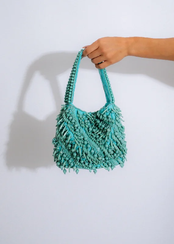 Beaded Elegance Bag Blue Premium Handbags At Unbeatable Markdowns