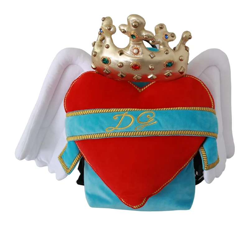 Dolce & Gabbana Red Blue Heart Wings DG Crown School Women's Backpack Flash Sale On Designer Bags Dolce & Gabbana Red Blue Heart Wings DG Crown School Women's Backpack Flash Sale On Designer Bags