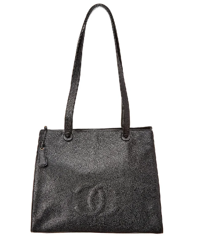 Chanel Black Caviar Leather Cc Tote Best Handbag Sale Of The Season