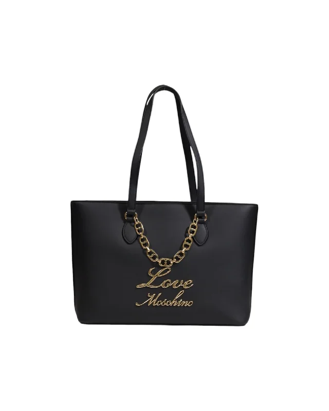Love Moschino Signature Chain Tote Bag Black Premium Handbags At Budget-Friendly Prices Love Moschino Signature Chain Tote Bag Black Premium Handbags At Budget-Friendly Prices
