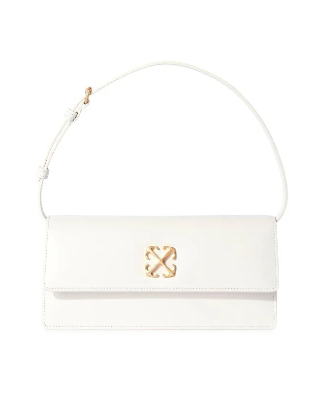 Off-White Leather Handbag with Silver Metal Details Classic Bags, Exclusive Deals