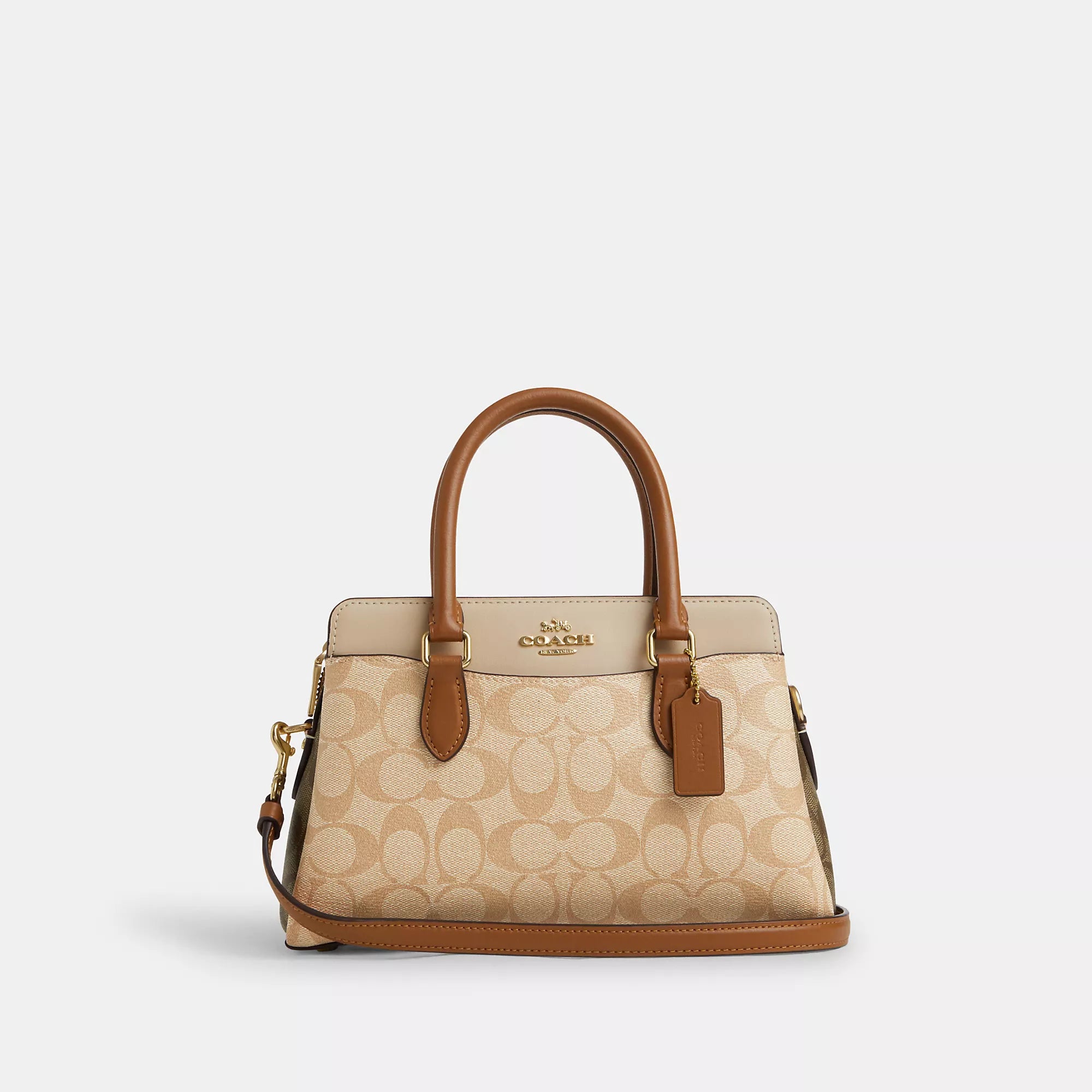 Coach Outlet Mini Darcie Carryall In Blocked Signature Canvas Elegant Bags With Limited Stock Available