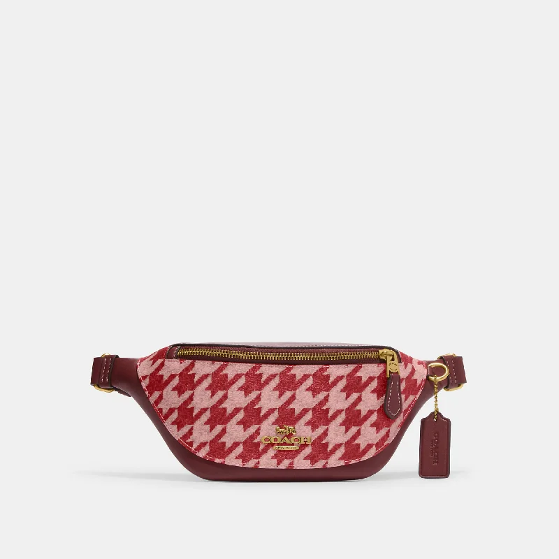 Coach Outlet Warren Mini Belt Bag With Houndstooth Print Stylish Totes, Special Discounts