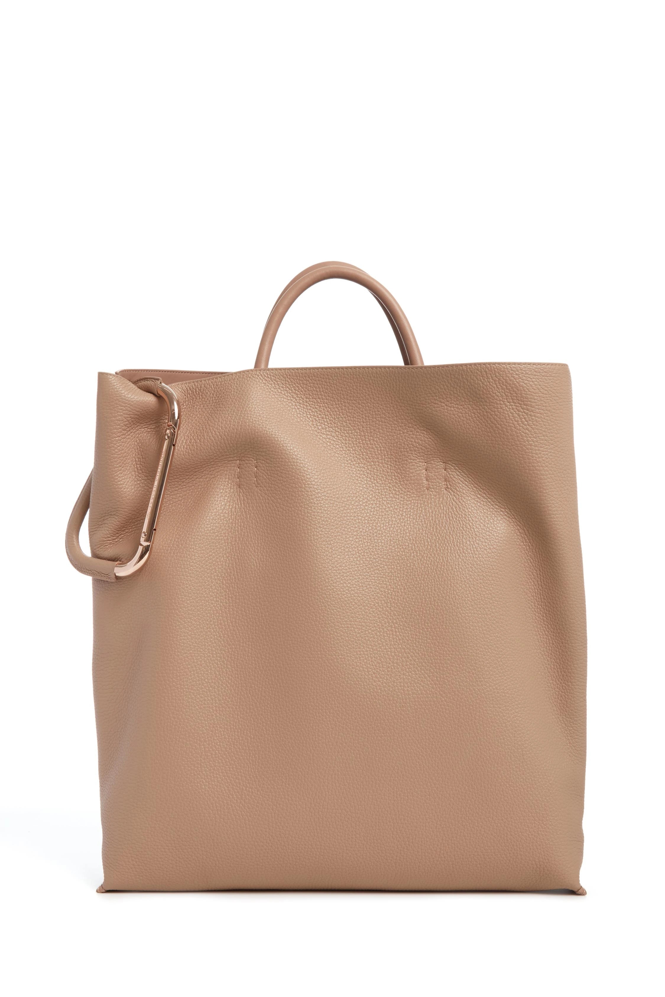 Eileen Tote Bag in Nude Textured Leather Timeless Handbags Now At Special Discounts