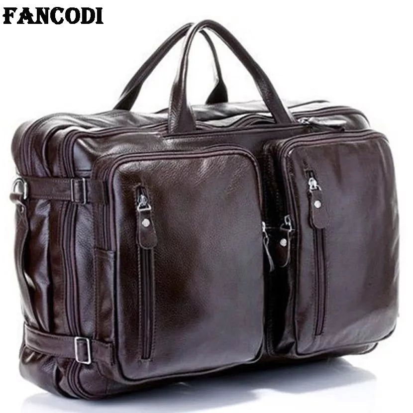 Fashion Multi-Function Full Grain Genuine Leather Travel Bag Men's Leather Luggage Travel Bag Duffle Bag Large Tote Weekend Bag Stylish Handbags At Unbeatable Discounts Fashion Multi-Function Full Grain Genuine Leather Travel Bag Men's Leather Luggage Travel Bag Duffle Bag Large Tote Weekend Bag Stylish Handbags At Unbeatable Discounts