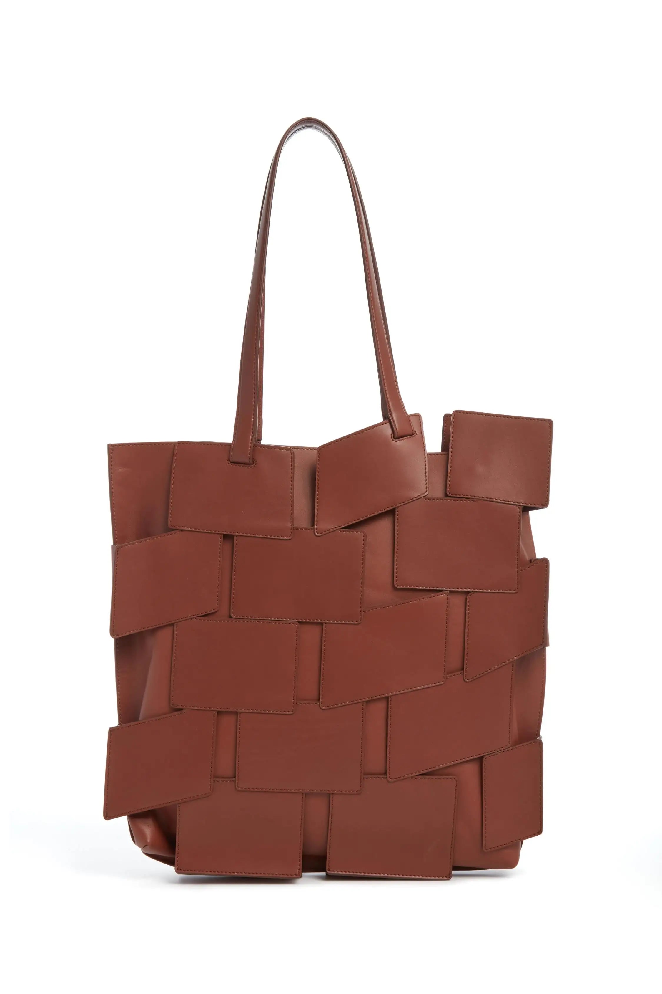 Lacquered Tote Bag in Cognac Patchwork Leather Statement Bags At Unbelievable Discounts – Shop Today Lacquered Tote Bag in Cognac Patchwork Leather Statement Bags At Unbelievable Discounts – Shop Today