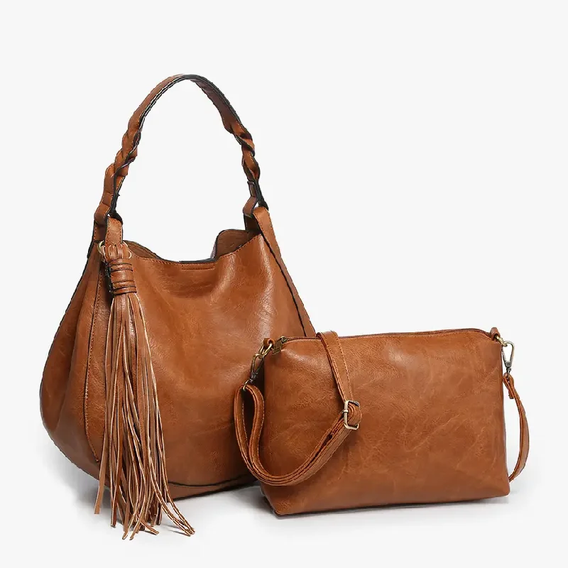 Eloise Brown Large Tassel Hobo Bag Statement Bags, Shop Today