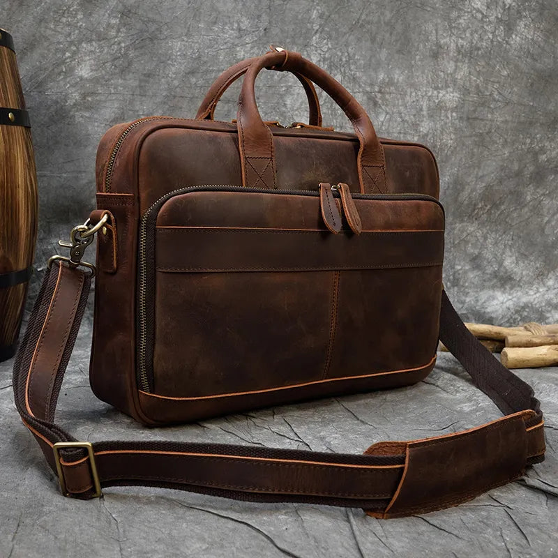 MAHEU Retro Laptop Briefcase Bag Genuine Leather Handbags Casual 15.6 Pad Bag Daily Working Tote Bags Men Male bag for documents Premium Bags At Special Prices MAHEU Retro Laptop Briefcase Bag Genuine Leather Handbags Casual 15.6 Pad Bag Daily Working Tote Bags Men Male bag for documents Premium Bags At Special Prices