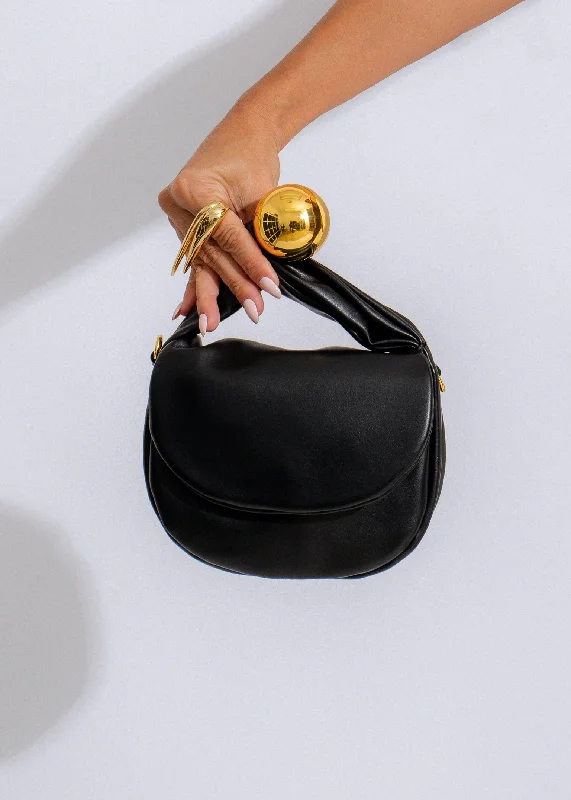 Orbit Faux Leather Handbag Black Timeless Handbags At Reduced Prices