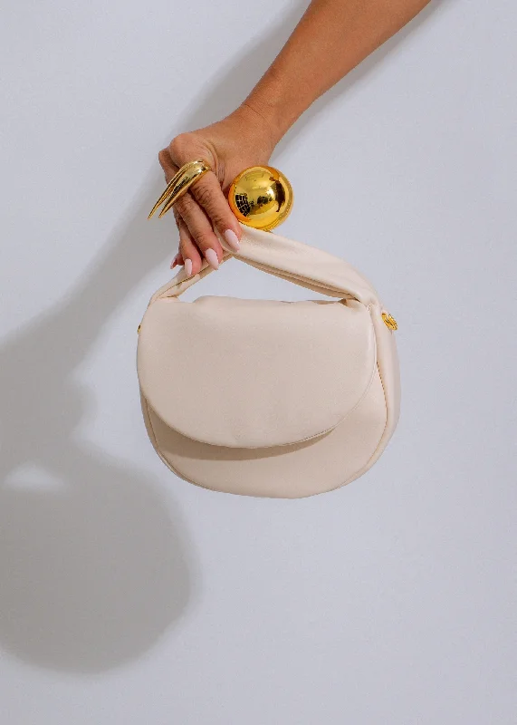 Orbit Faux Leather Handbag White Chic Shoulder Bags At Promotional Rates