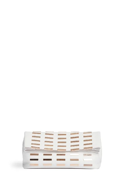 Phoebe Foldover Bag in Ivory Nappa Leather with Rose Gold Hardware Sleek And Stylish Handbags At Lower Prices Phoebe Foldover Bag in Ivory Nappa Leather with Rose Gold Hardware Sleek And Stylish Handbags At Lower Prices