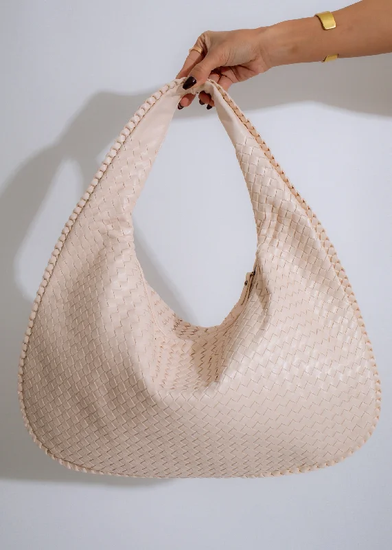 Serenade Woven Hobo Handbag Nude Limited-Stock Bag Clearance – Hurry