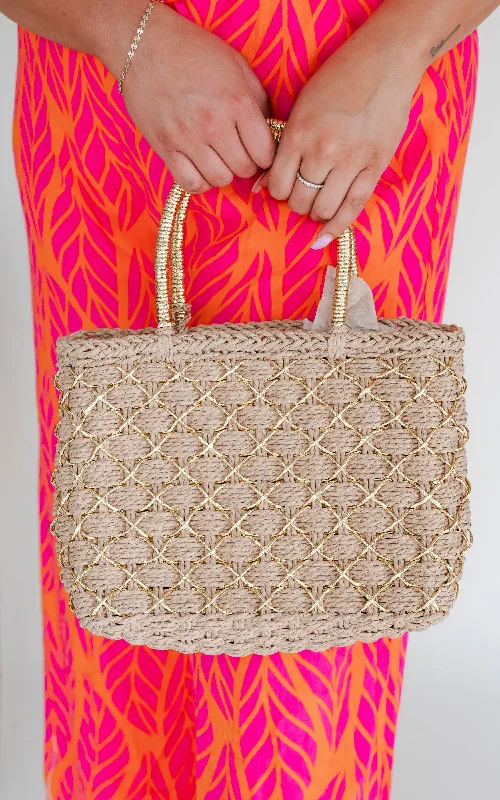 Straw Tassel Handle Tote Bag - Final Sale Elegant Totes At Limited-Time Prices